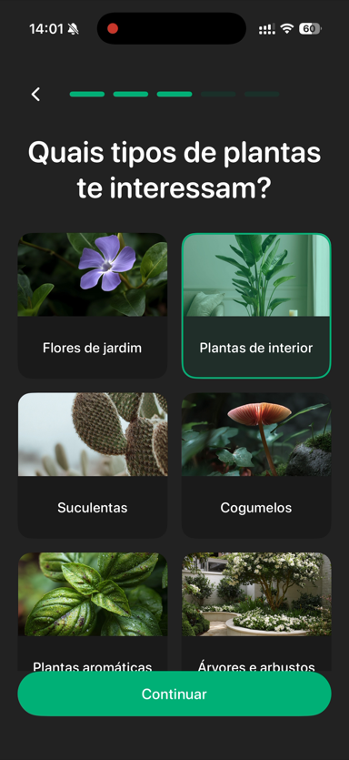 Tipos de planta de interesse no Planto