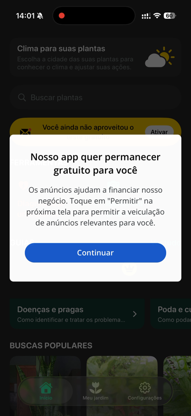 Tela principal do Planto