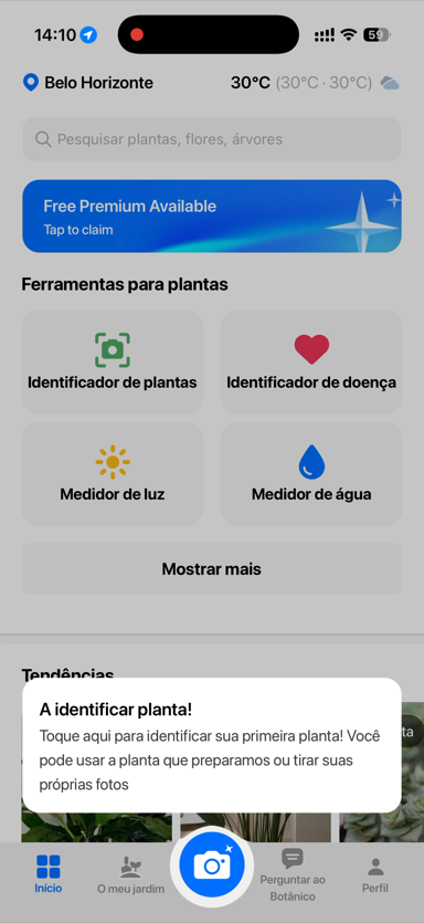 Tela principal do Plantapp
