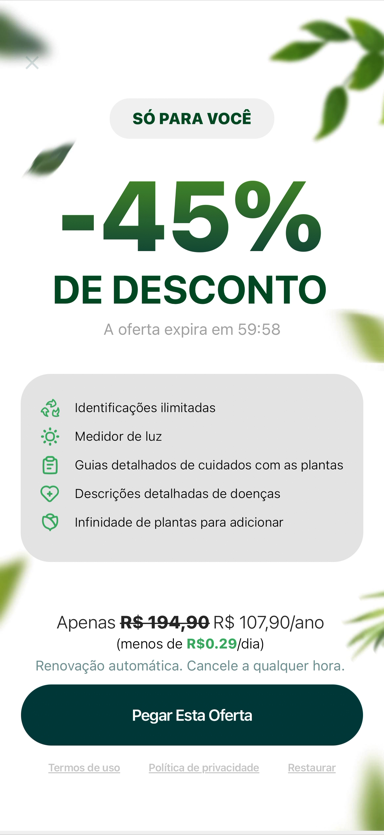 Oferta com tempo regressivo no Plantum