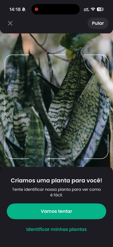 Tela com a planta de demonstração do Plantin