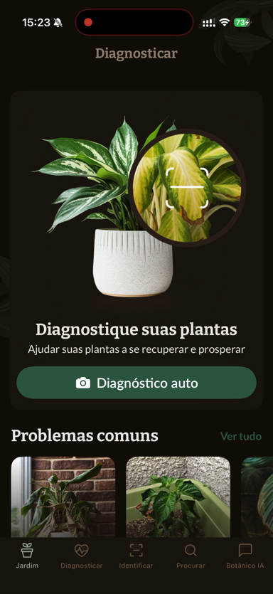 Tela inicial do Plantaria