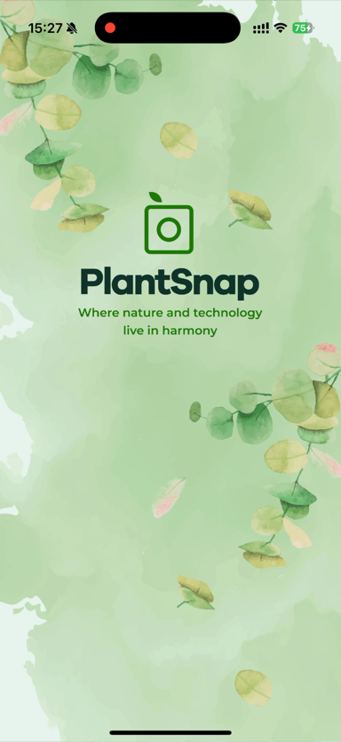 Tela de abertura do PlantSnap