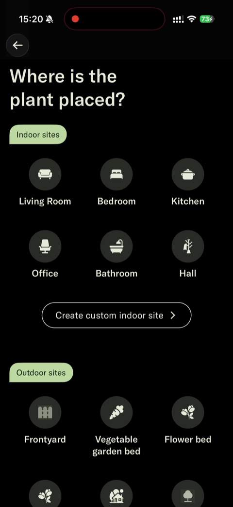 Planta app screen