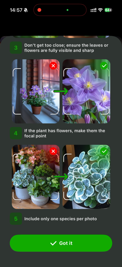 Botan app screen
