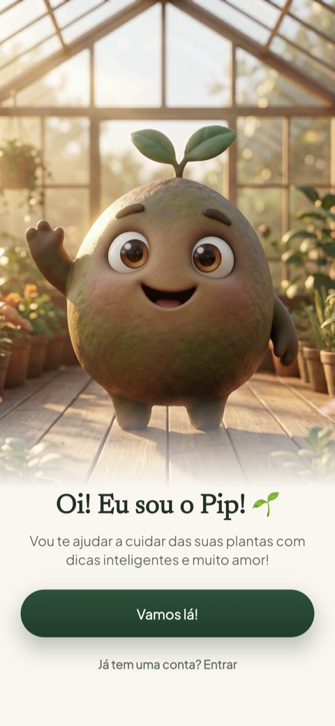Tela de boas-vindas do Bloom com o mascote Pip
